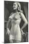 Lady with Good Posture in Underwear-null-Mounted Art Print