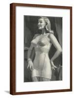 Lady with Good Posture in Underwear-null-Framed Art Print