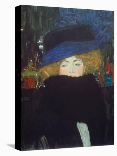 Lady with Hat and Feather Boa, 1909-Gustav Klimt-Stretched Canvas