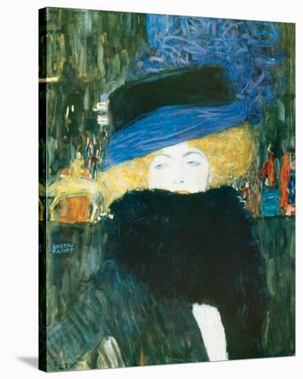 Lady with Hat and Feather Boa, c.1909-Gustav Klimt-Stretched Canvas