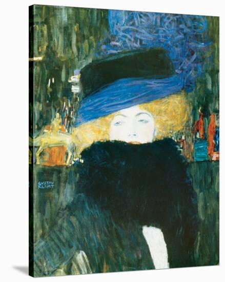 Lady with Hat and Feather Boa, c.1909-Gustav Klimt-Stretched Canvas