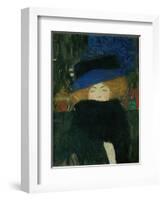 Lady with hat and feather boa. Oil on canvas (1909) 69 x 75 cm.-Gustav Klimt-Framed Giclee Print