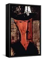 Lady with Hat-Amedeo Modigliani-Framed Stretched Canvas