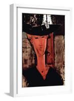 Lady with Hat-Amedeo Modigliani-Framed Art Print