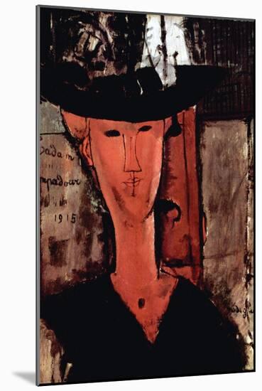 Lady with Hat-Amedeo Modigliani-Mounted Art Print