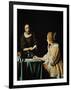 Lady With Her Maidservant Holding a Letter, 1666-Johannes Vermeer-Framed Giclee Print