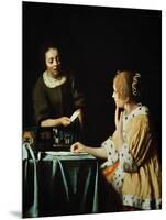 Lady With Her Maidservant Holding a Letter, 1666-Johannes Vermeer-Mounted Giclee Print