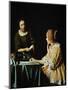 Lady With Her Maidservant Holding a Letter, 1666-Johannes Vermeer-Mounted Premium Giclee Print