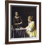 Lady with Her Maidservant Holding a Letter-Jan Vermeer-Framed Premium Giclee Print
