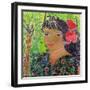 Lady with Hibiscus-Hilary Simon-Framed Giclee Print