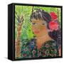 Lady with Hibiscus-Hilary Simon-Framed Stretched Canvas