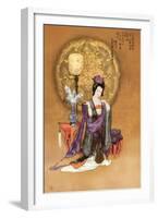 Lady with Lamp-null-Framed Premium Giclee Print