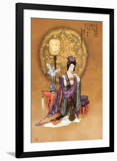 Lady with Lamp-null-Framed Premium Giclee Print