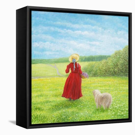 Lady with Lilacs and Shelby-Kevin Dodds-Framed Stretched Canvas