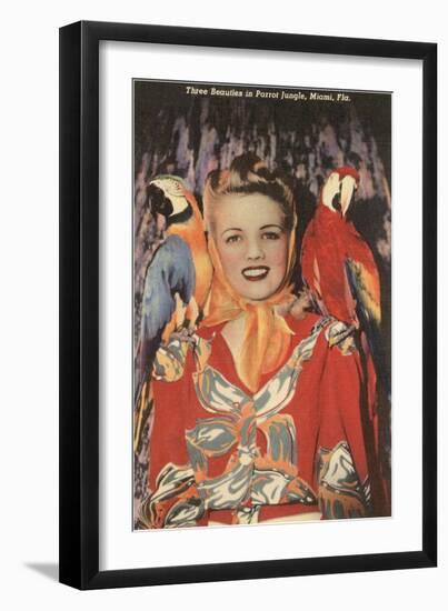 Lady with Macaws, Florida-null-Framed Art Print