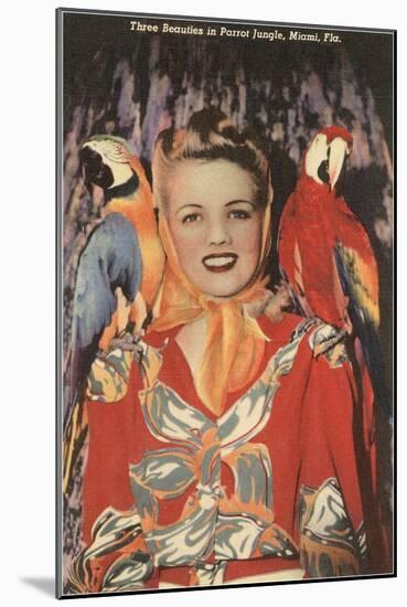 Lady with Macaws, Florida-null-Mounted Art Print