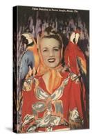 Lady with Macaws, Florida-null-Stretched Canvas