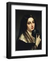 Lady with Mask-Antonio Zona-Framed Giclee Print