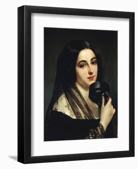 Lady with Mask-Antonio Zona-Framed Giclee Print