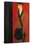 Lady with Muff-Ubaldo Oppi-Framed Stretched Canvas