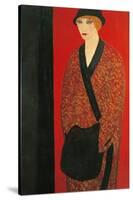 Lady with Muff-Ubaldo Oppi-Stretched Canvas