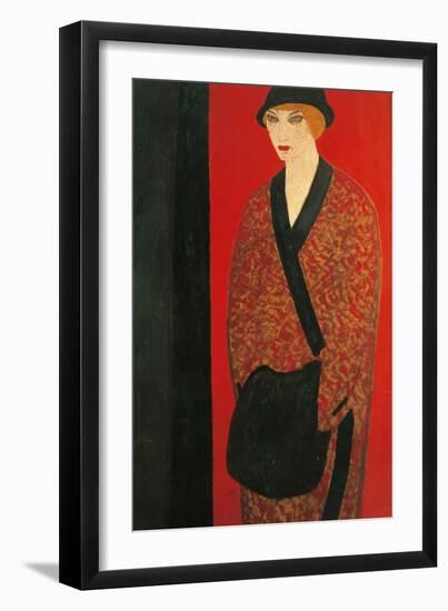 Lady with Muff-Ubaldo Oppi-Framed Giclee Print