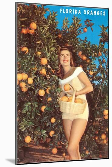 Lady with Oranges, Florida-null-Mounted Art Print