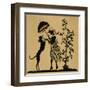 Lady with Parasol and Dog in a Garden-null-Framed Art Print