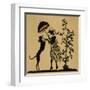 Lady with Parasol and Dog in a Garden-null-Framed Art Print