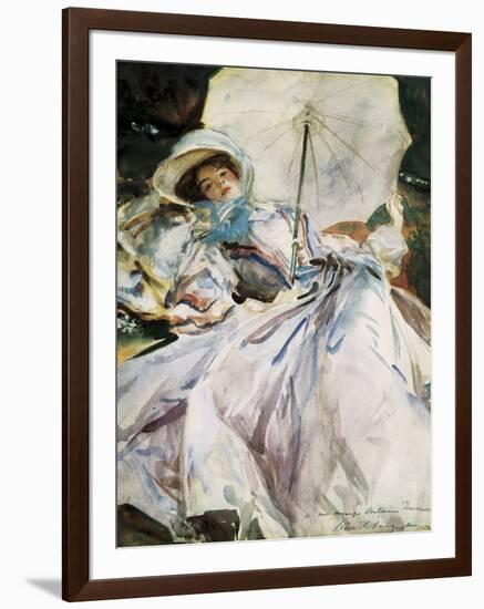 Lady with Parasol-John Singer Sargent-Framed Art Print