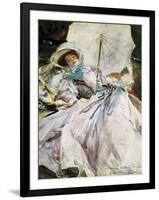 Lady with Parasol-John Singer Sargent-Framed Art Print