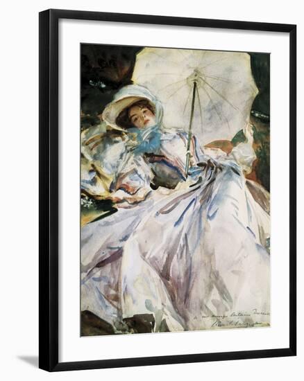 Lady with Parasol-John Singer Sargent-Framed Art Print