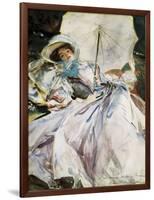 Lady with Parasol-John Singer Sargent-Framed Art Print