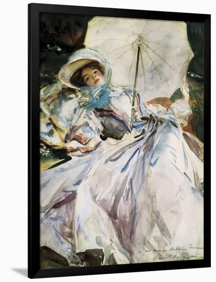 Lady with Parasol-John Singer Sargent-Framed Art Print