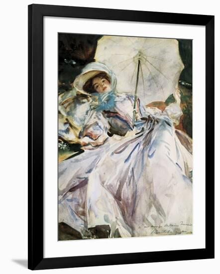 Lady with Parasol-John Singer Sargent-Framed Art Print