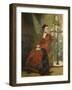 Lady with Parrot and Dog, C. 1880-Carl Constantin Steffeck-Framed Giclee Print