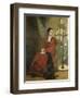 Lady with Parrot and Dog, C. 1880-Carl Constantin Steffeck-Framed Giclee Print