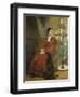 Lady with Parrot and Dog, C. 1880-Carl Constantin Steffeck-Framed Giclee Print