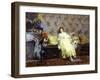 Lady with Parrots, Ca 1869-Giuseppe De Nittis-Framed Giclee Print