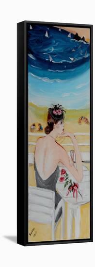 Lady with Pink Champagne, 2015-Susan Adams-Framed Stretched Canvas