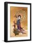 Lady with Plum Flowers-null-Framed Premium Giclee Print