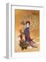 Lady with Plum Flowers-null-Framed Premium Giclee Print