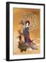 Lady with Plum Flowers-null-Framed Premium Giclee Print