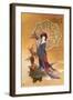 Lady with Plum Flowers-null-Framed Premium Giclee Print