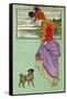 Lady with Pug Dog-null-Framed Stretched Canvas