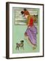 Lady with Pug Dog-null-Framed Art Print