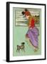 Lady with Pug Dog-null-Framed Art Print