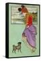 Lady with Pug Dog-null-Framed Stretched Canvas