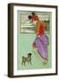 Lady with Pug Dog-null-Framed Art Print