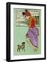 Lady with Pug Dog-null-Framed Art Print